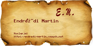 Endrédi Martin névjegykártya